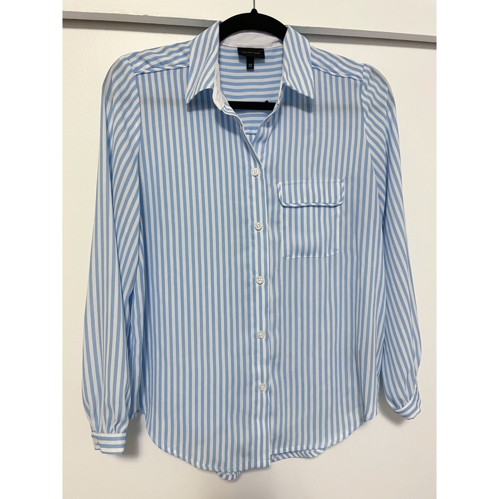 WhoWhatWear Silky Stripe Button Down